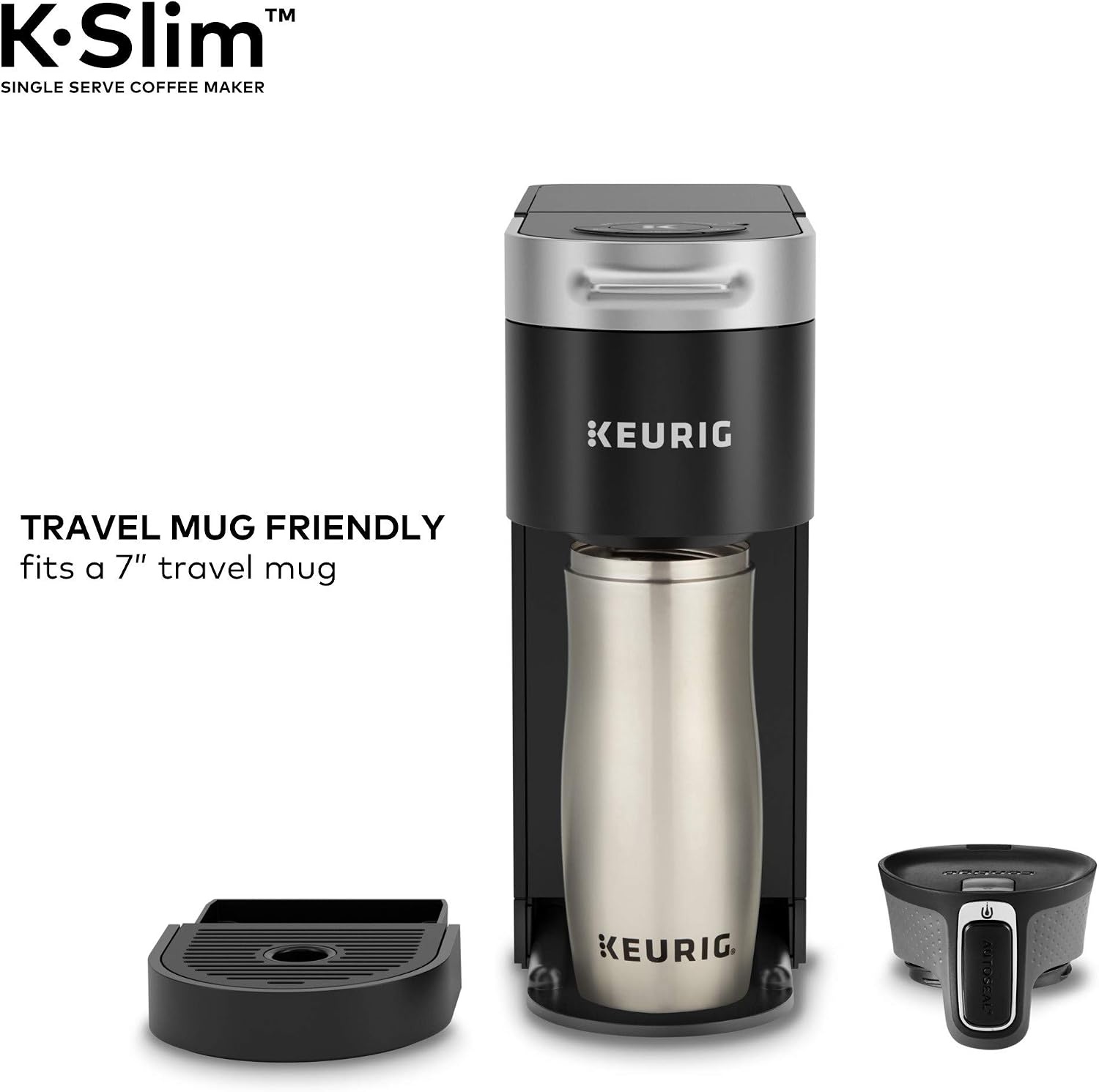 image:imageKeurig K Slim Single Serve KCup Pod Coffee Maker with 3 Brew Sizes Multistream Technology 46oz Removable Reservoir Scarlet RedBlack