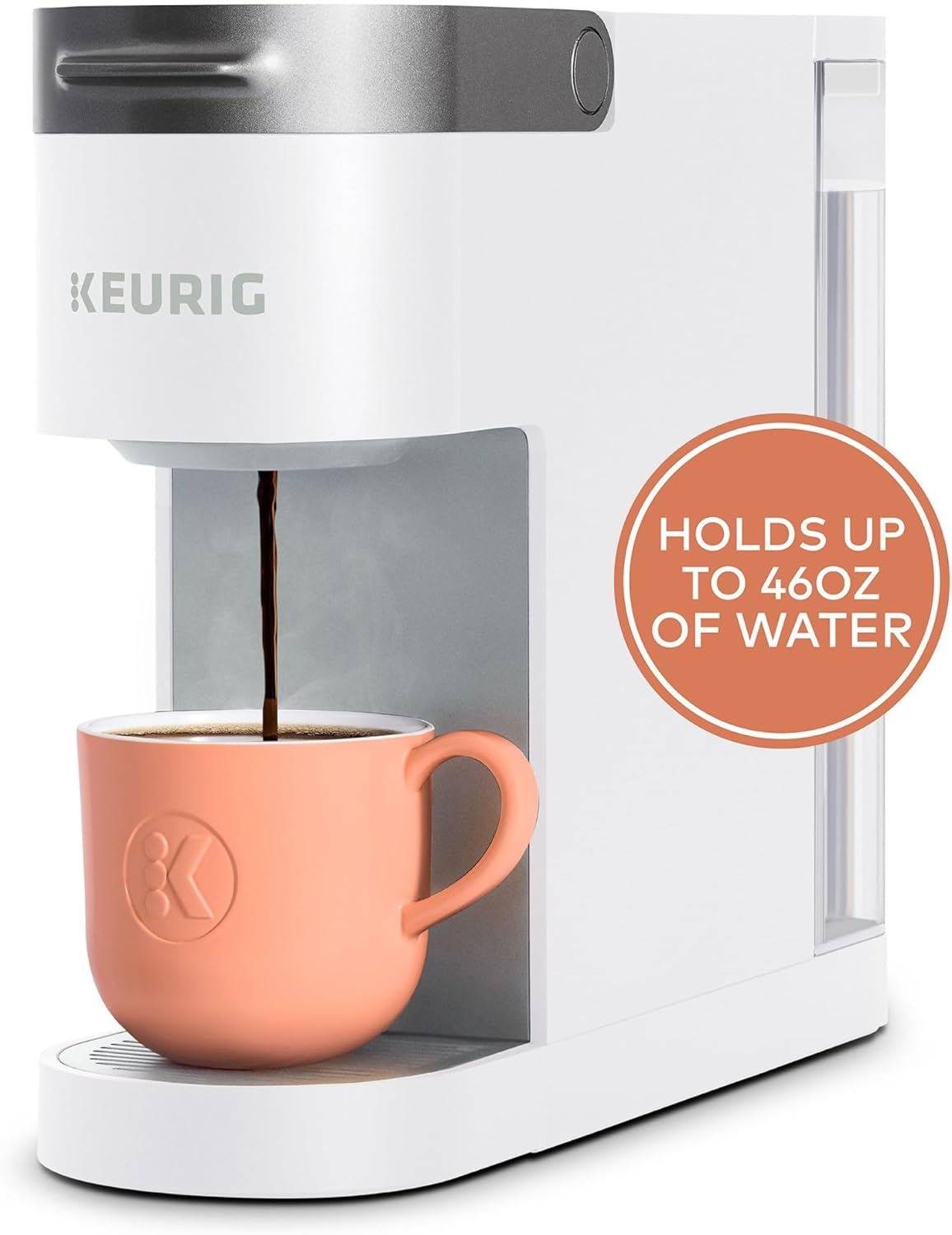 image:imageKeurig K Slim Single Serve KCup Pod Coffee Maker with 3 Brew Sizes Multistream Technology 46oz Removable Reservoir Scarlet RedWhite