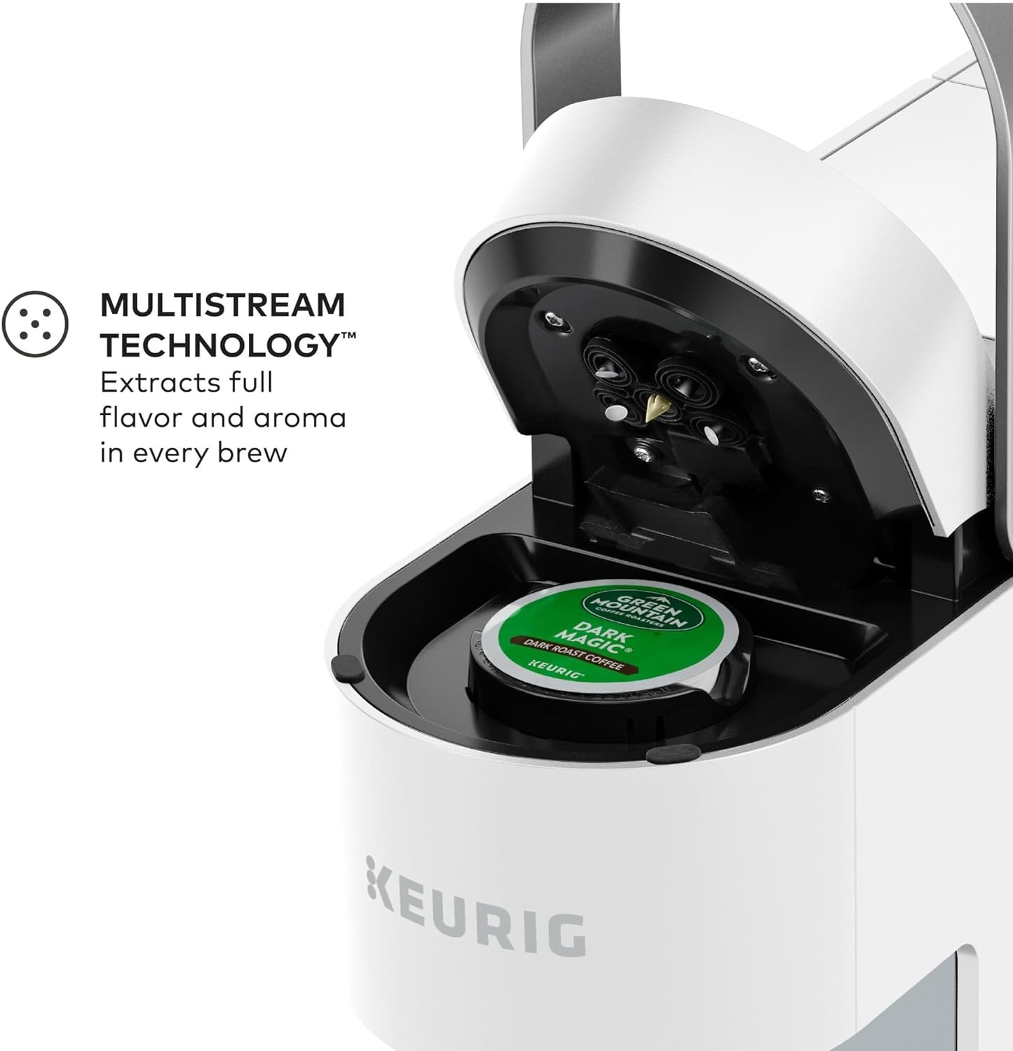 image:imageKeurig K Slim Single Serve KCup Pod Coffee Maker with 3 Brew Sizes Multistream Technology 46oz Removable Reservoir Scarlet RedWhite