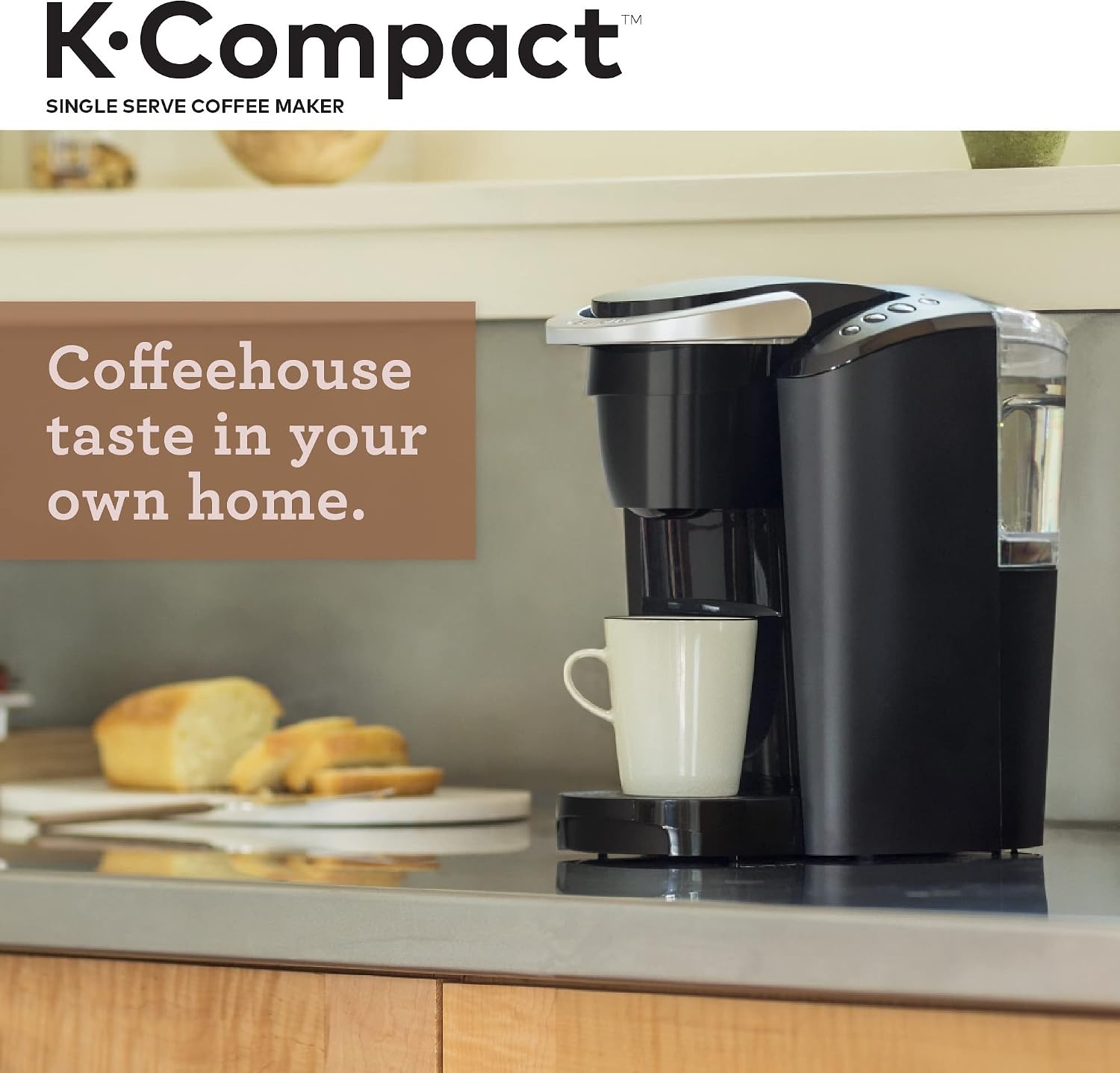 image:imageKeurig KCompact SingleServe KCup Pod Coffee Maker with 3 Brew Sizes Smart Start Feature 36oz Removable Reservoir BlackBlack