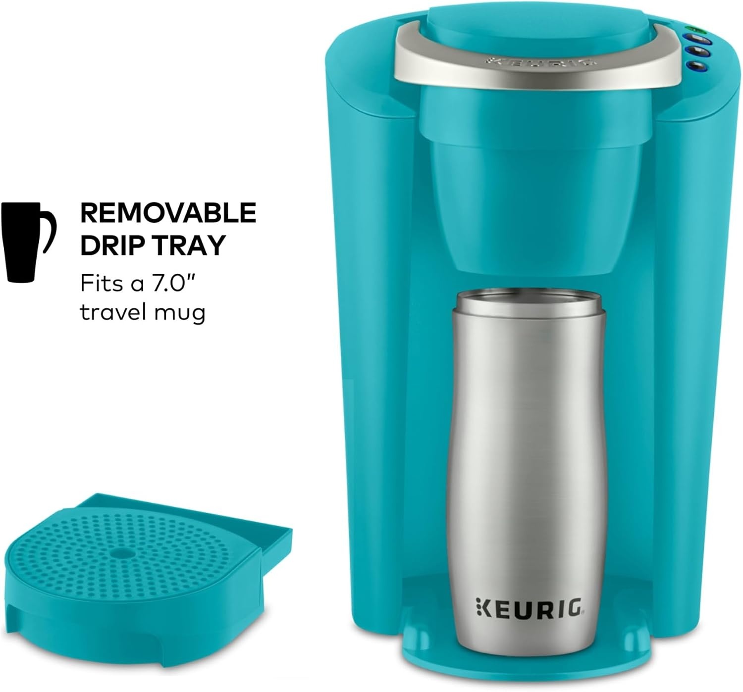 image:imageKeurig KCompact SingleServe KCup Pod Coffee Maker with 3 Brew Sizes Smart Start Feature 36oz Removable Reservoir BlackTurquoise