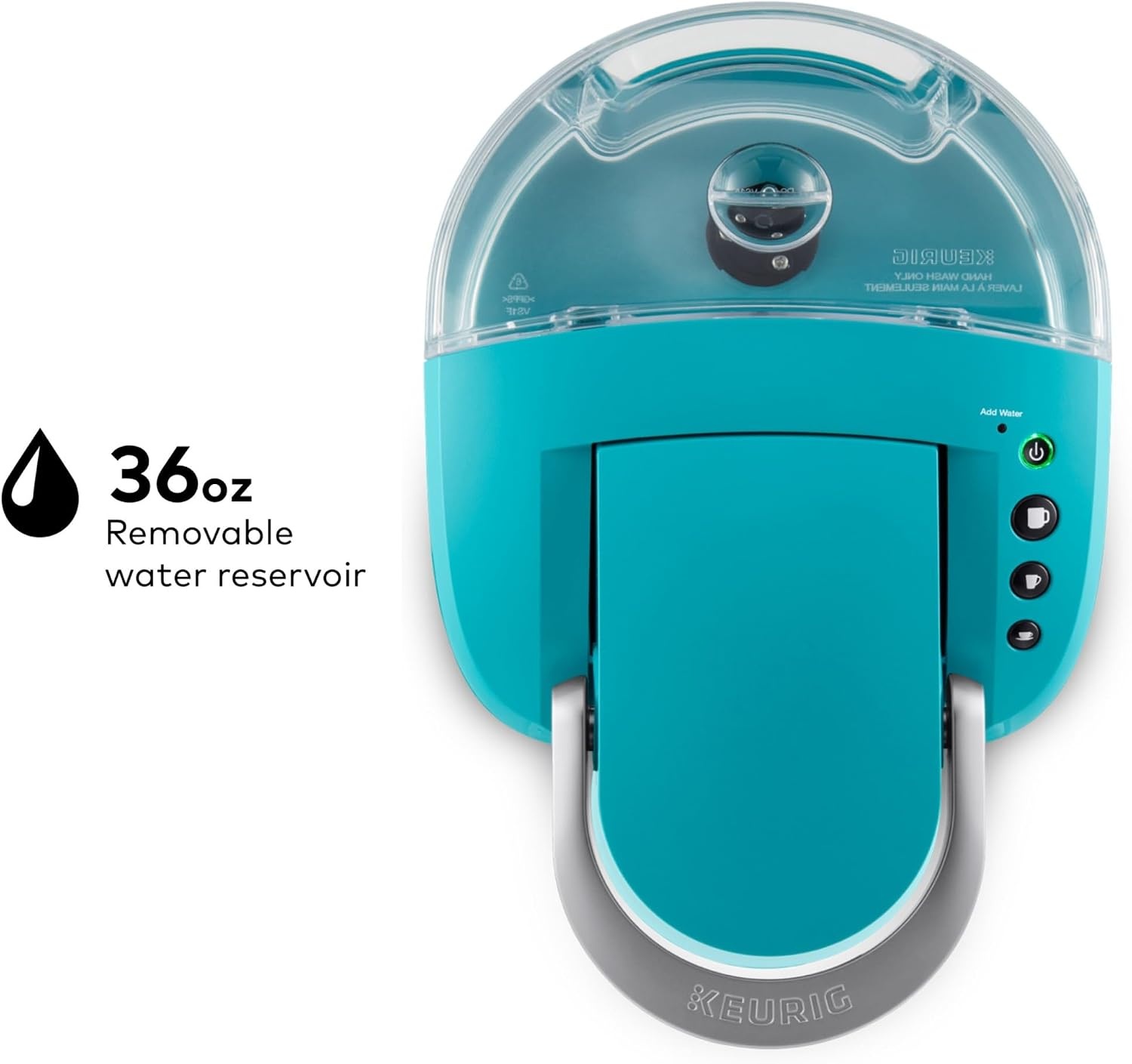 image:imageKeurig KCompact SingleServe KCup Pod Coffee Maker with 3 Brew Sizes Smart Start Feature 36oz Removable Reservoir BlackTurquoise