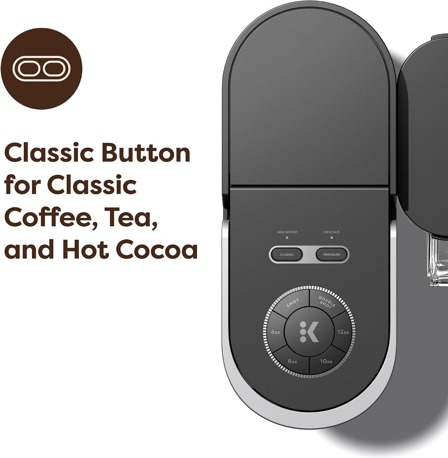 image:imageKeurig KCrema Single Serve KCup Pod Coffee Maker PressureInfusion ampamp MultiStream Technology Brews CremaTopped Coffee EspressoStyle Shots Classic Coffee Tea Cocoa 72 oz Removable Reservoir