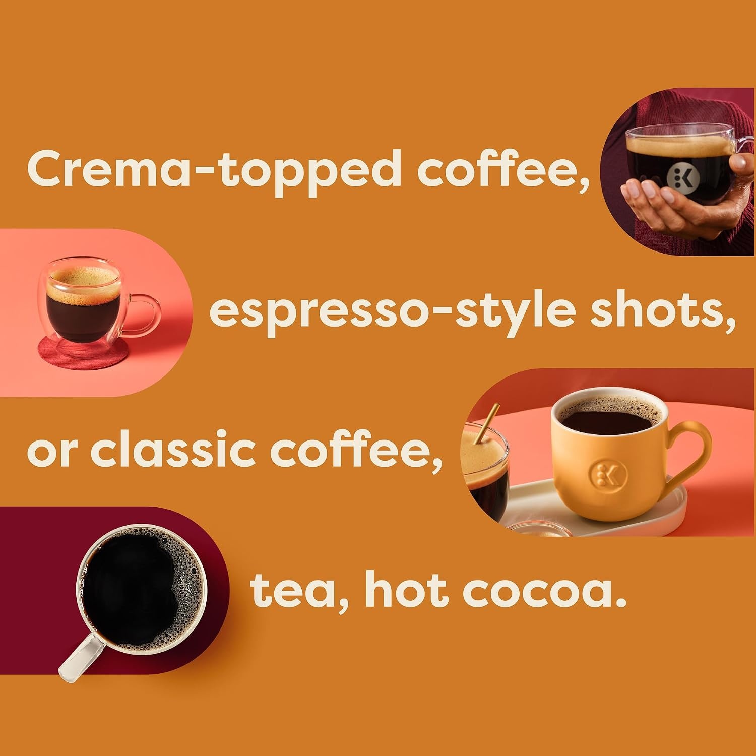 image:imageKeurig KCrema Single Serve KCup Pod Coffee Maker PressureInfusion ampamp MultiStream Technology Brews CremaTopped Coffee EspressoStyle Shots Classic Coffee Tea Cocoa 72 oz Removable Reservoir