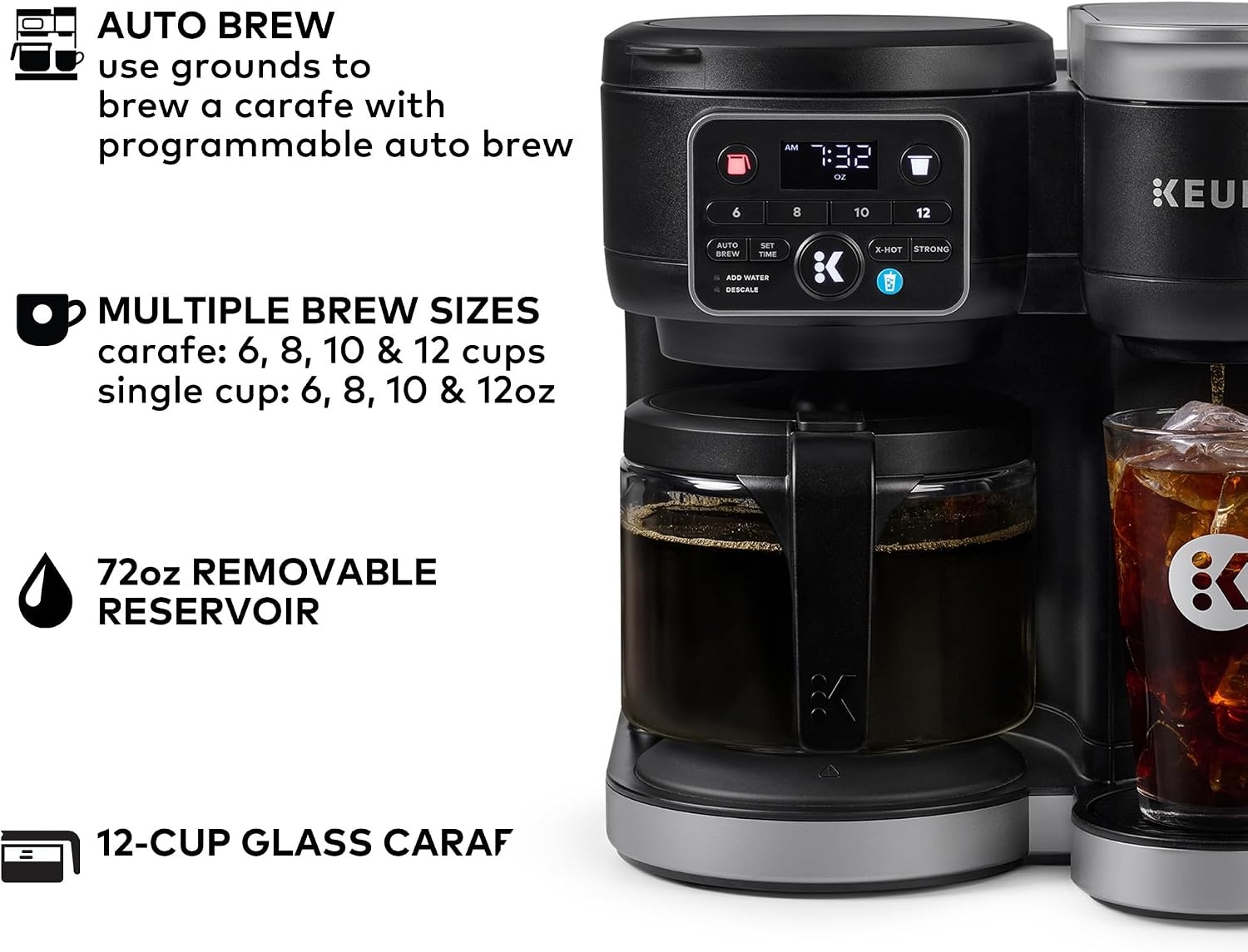 image:imageKeurig KDuo Hot ampamp Iced Single Serve ampamp Carafe Coffee Maker MultiStream Technology 72oz Reservoir Ideal for Holiday Hosting ampamp Gift Giving Gen 2