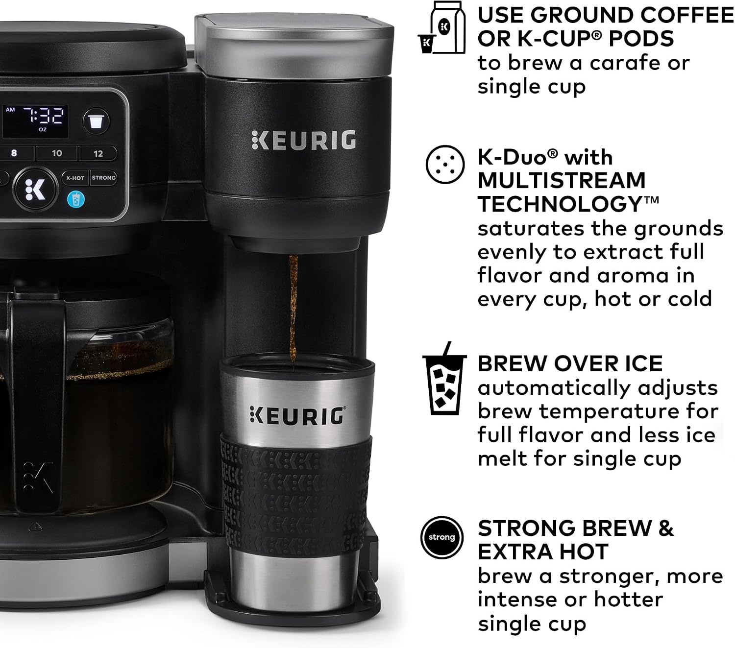 image:imageKeurig KDuo Hot ampamp Iced Single Serve ampamp Carafe Coffee Maker MultiStream Technology 72oz Reservoir Ideal for Holiday Hosting ampamp Gift Giving Gen 2