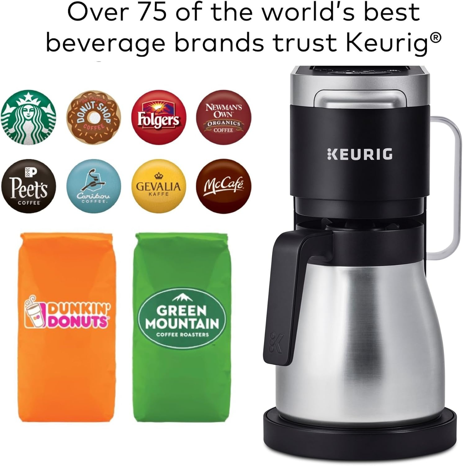 image:imageKeurig KDuo Plus Single Serve ampamp Carafe Coffee Maker MultiPosition 60oz Removable Reservoir Programmable Auto Brew Carafe Black