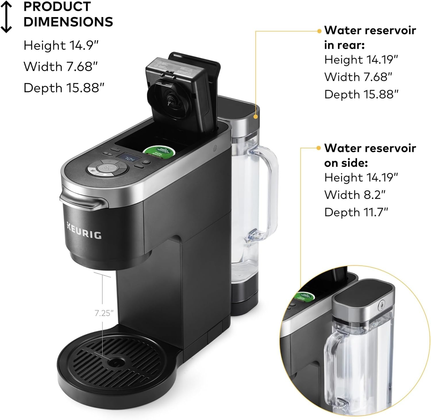 image:imageKeurig KDuo Plus Single Serve ampamp Carafe Coffee Maker MultiPosition 60oz Removable Reservoir Programmable Auto Brew Carafe Black