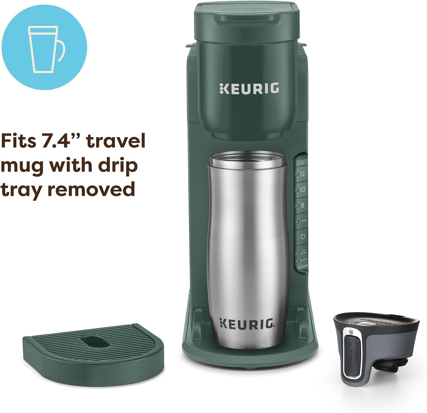 image:imageKeurig KExpress Single Serve Coffee Maker Strong Brew Option 42oz Reservoir Sleek Design for Holiday Hosting ampamp Gifting Warm StoneEvergreen