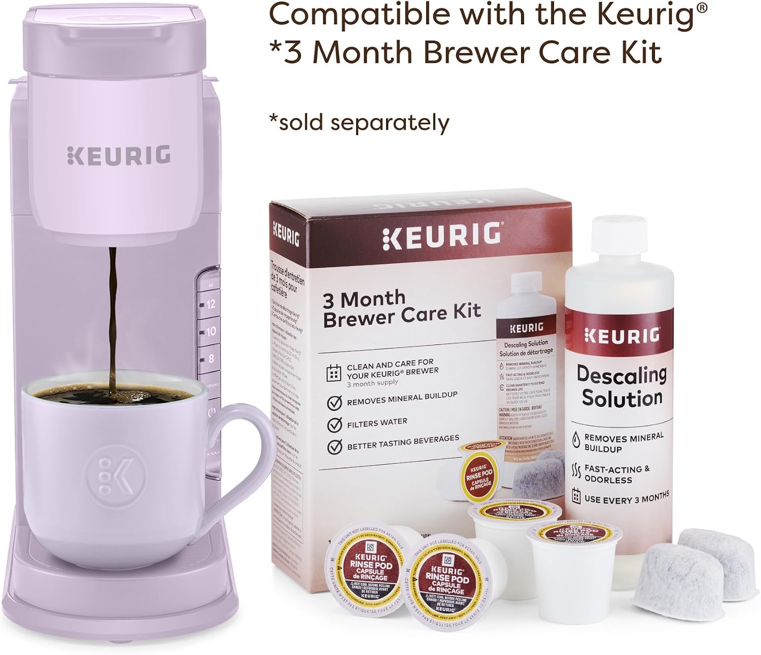 image:imageKeurig KExpress Single Serve Coffee Maker Strong Brew Option 42oz Reservoir Sleek Design for Holiday Hosting ampamp Gifting Warm StoneLavender