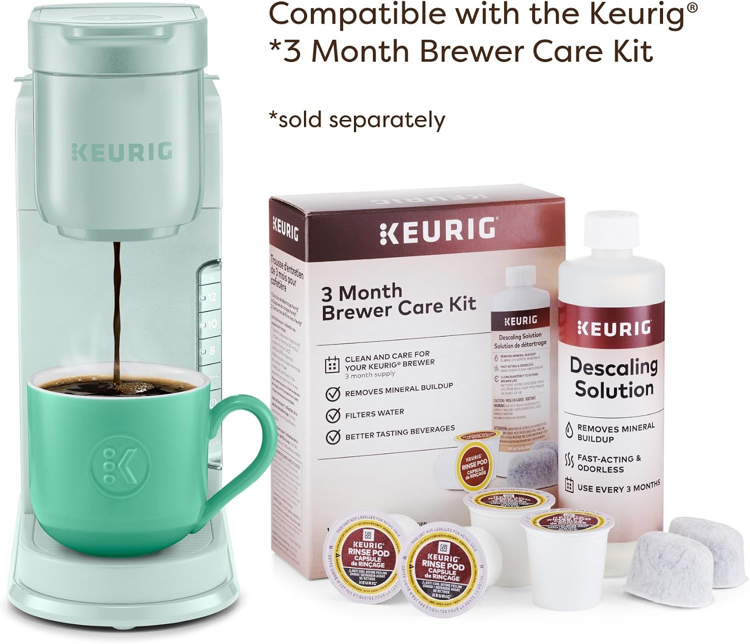 image:imageKeurig KExpress Single Serve Coffee Maker Strong Brew Option 42oz Reservoir Sleek Design for Holiday Hosting ampamp Gifting Warm StoneMint