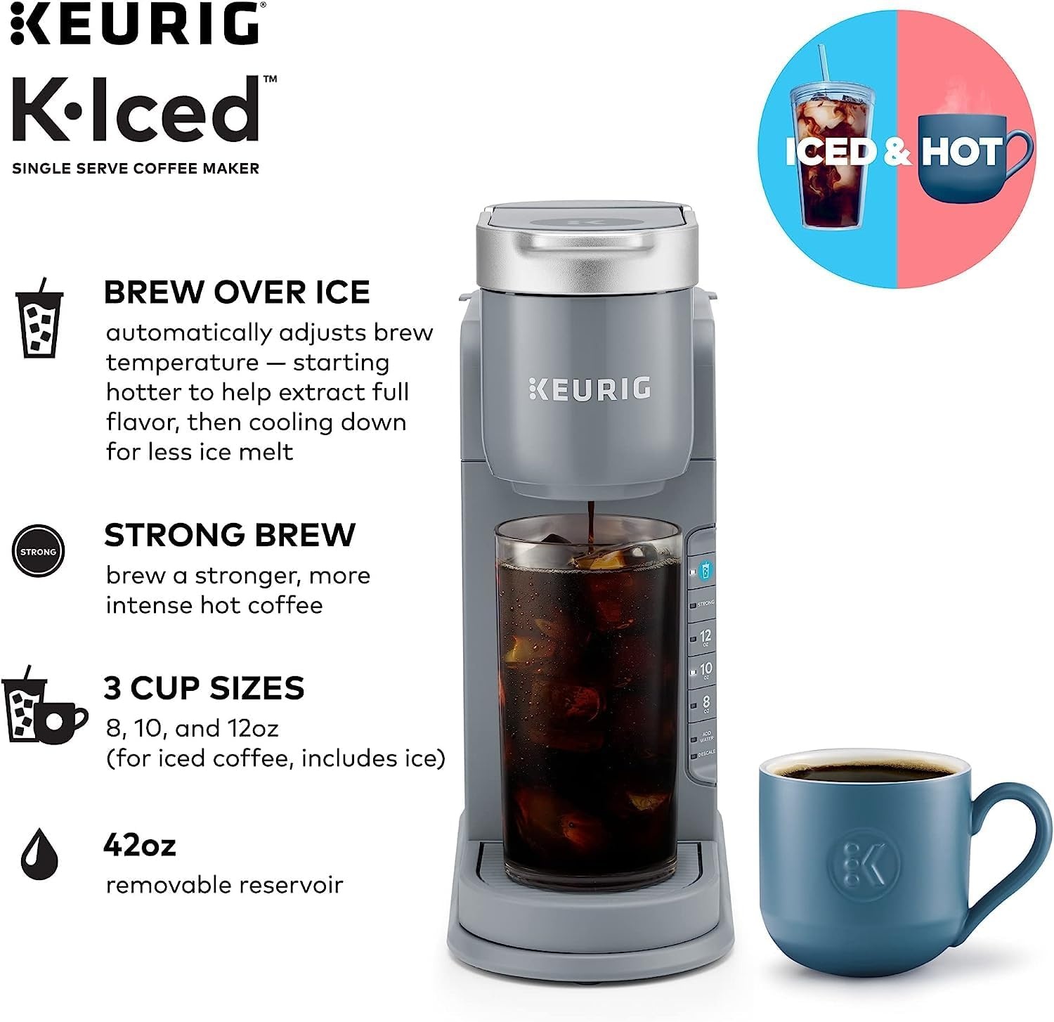image:imageKeurig KIced Coffee Maker Single Serve KCup Pod Iced Coffee Maker and Green Mountain Coffee Roasters Brew Over Ice Classic Black Single Serve Keurig KCup Pods 72 count