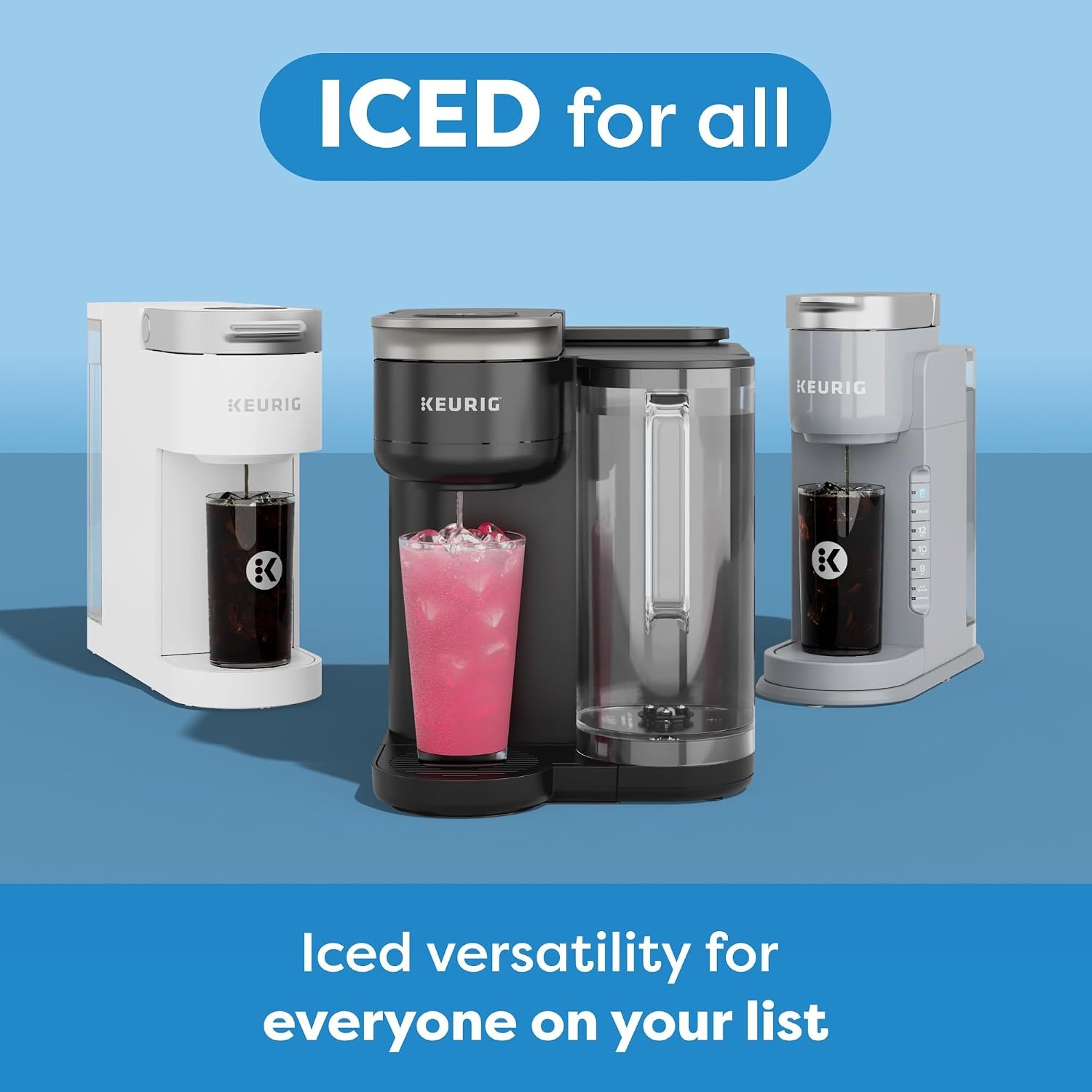 image:imageKeurig KIced Single Serve Coffee Maker Brew Over Ice Button Compact Design Perfect Holiday Gift for Iced Coffee Lovers WhiteGray