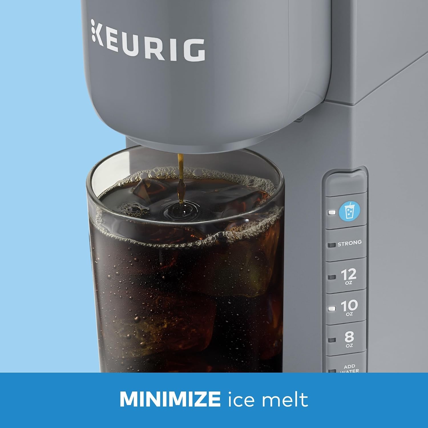 image:imageKeurig KIced Single Serve Coffee Maker Brew Over Ice Button Compact Design Perfect Holiday Gift for Iced Coffee Lovers WhiteGray