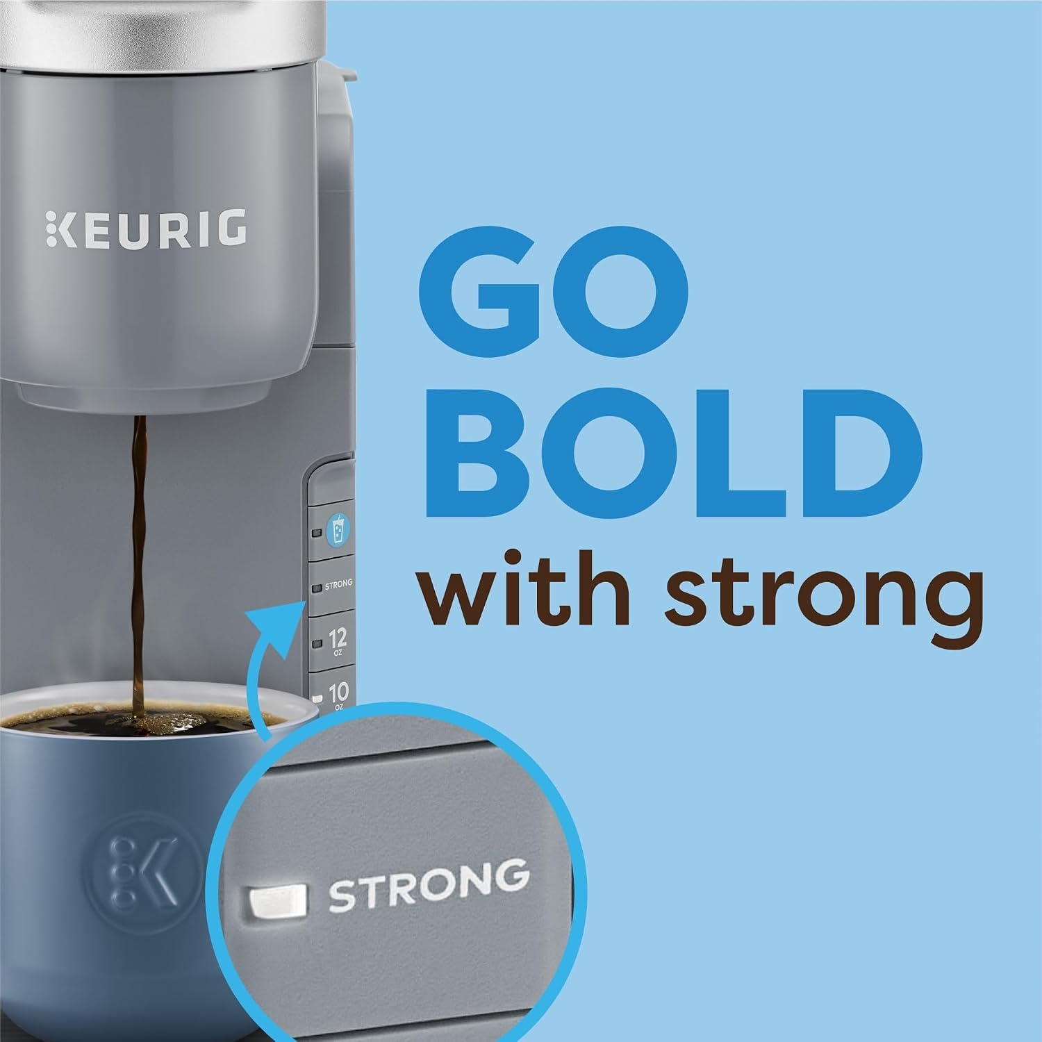 image:imageKeurig KIced Single Serve Coffee Maker Brew Over Ice Button Compact Design Perfect Holiday Gift for Iced Coffee Lovers WhiteGray