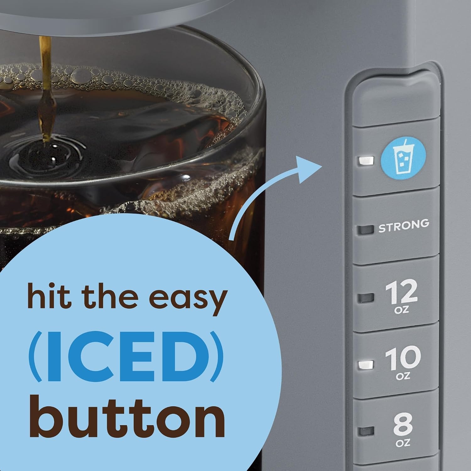 image:imageKeurig KIced Single Serve Coffee Maker Brew Over Ice Button Compact Design Perfect Holiday Gift for Iced Coffee Lovers WhiteGray