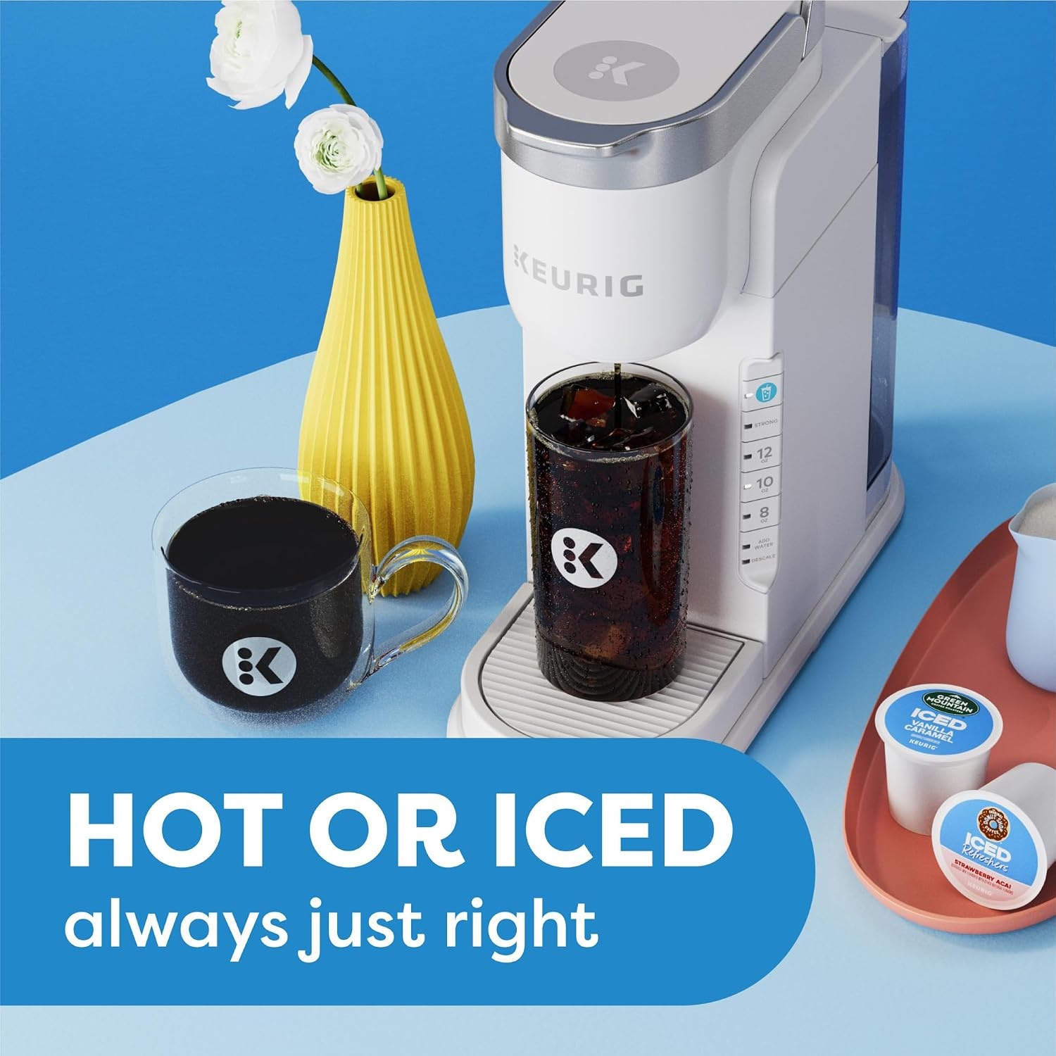image:imageKeurig KIced Single Serve Coffee Maker Brew Over Ice Button Compact Design Perfect Holiday Gift for Iced Coffee Lovers WhiteWhite