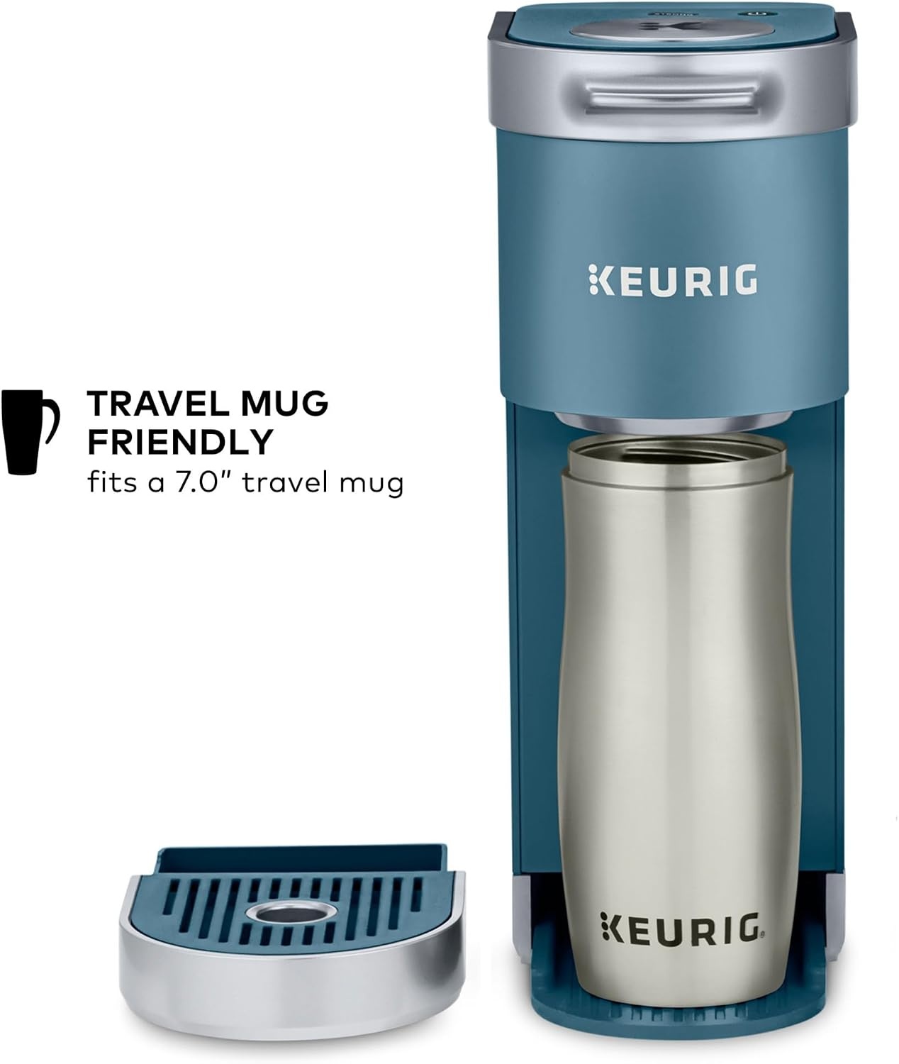 image:imageKeurig KMini Plus Single Serve KCup Pod Coffee Maker with 6 to 12oz Brew Size Stores up to 9 KCup Pods Travel Mug Friendly Cardinal RedEvening Teal