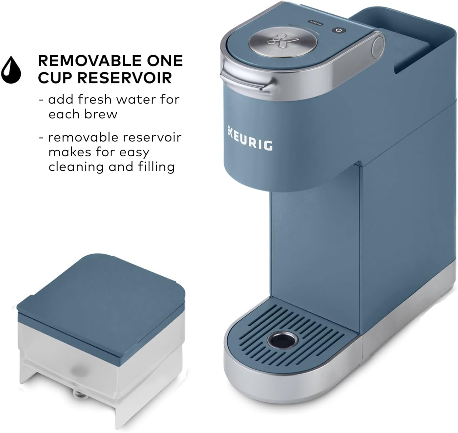 image:imageKeurig KMini Plus Single Serve KCup Pod Coffee Maker with 6 to 12oz Brew Size Stores up to 9 KCup Pods Travel Mug Friendly Cardinal RedEvening Teal