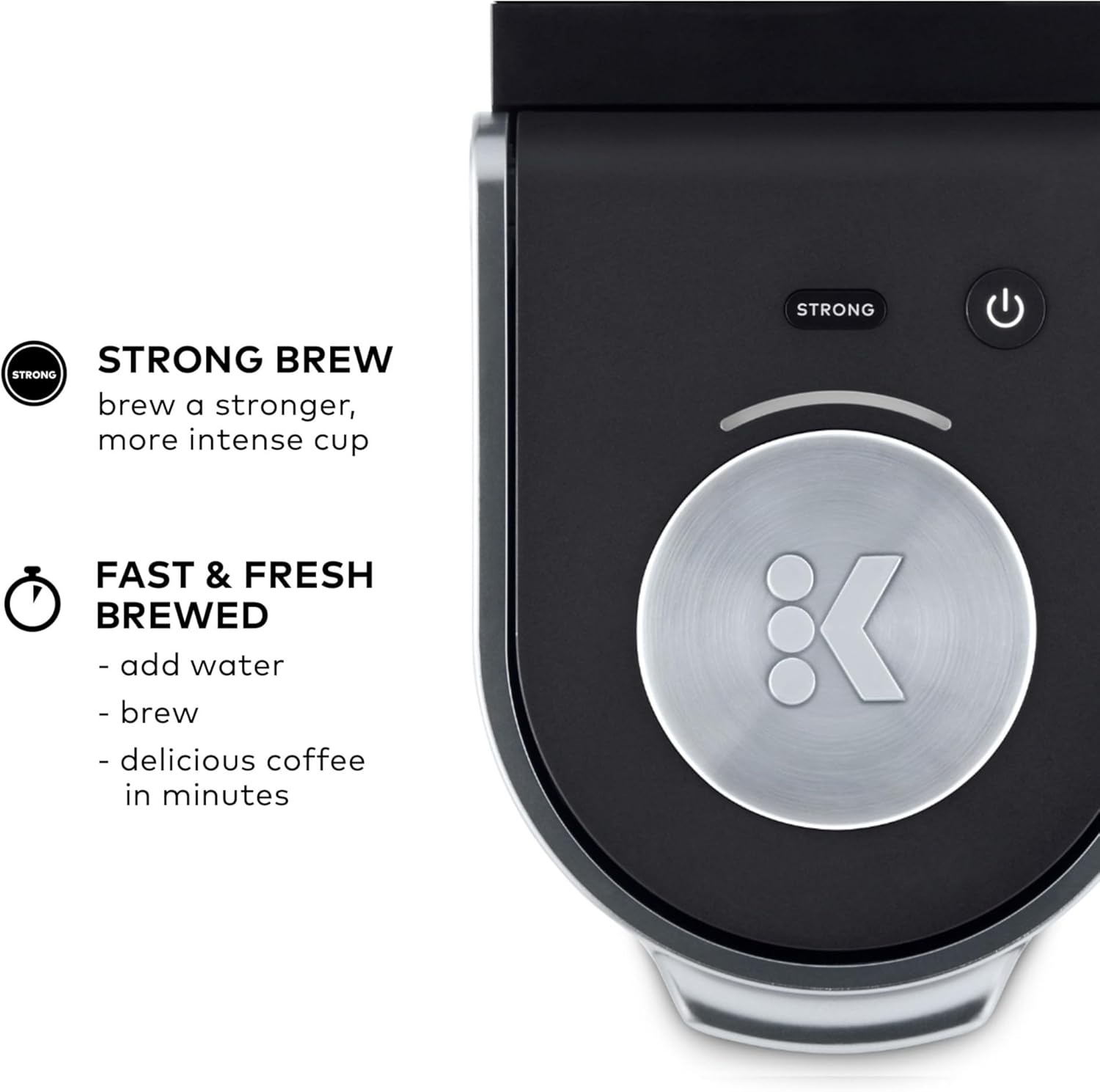 image:imageKeurig KMini Plus Single Serve KCup Pod Coffee Maker with 6 to 12oz Brew Size Stores up to 9 KCup Pods Travel Mug Friendly Cardinal RedMatte Black