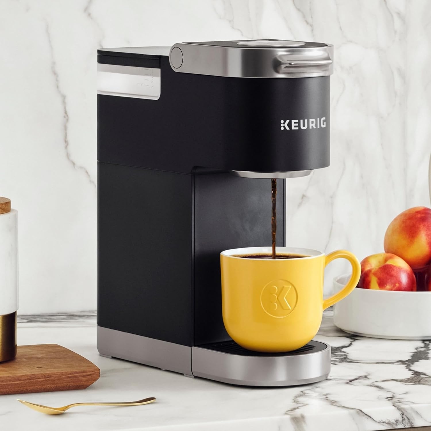 image:imageKeurig KMini Plus Single Serve KCup Pod Coffee Maker with 6 to 12oz Brew Size Stores up to 9 KCup Pods Travel Mug Friendly Cardinal RedMatte Black