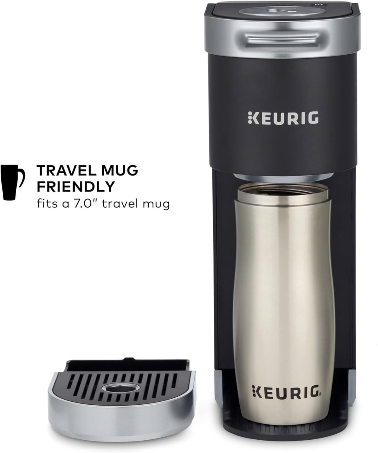 image:imageKeurig KMini Plus Single Serve KCup Pod Coffee Maker with 6 to 12oz Brew Size Stores up to 9 KCup Pods Travel Mug Friendly Cardinal RedMatte Black