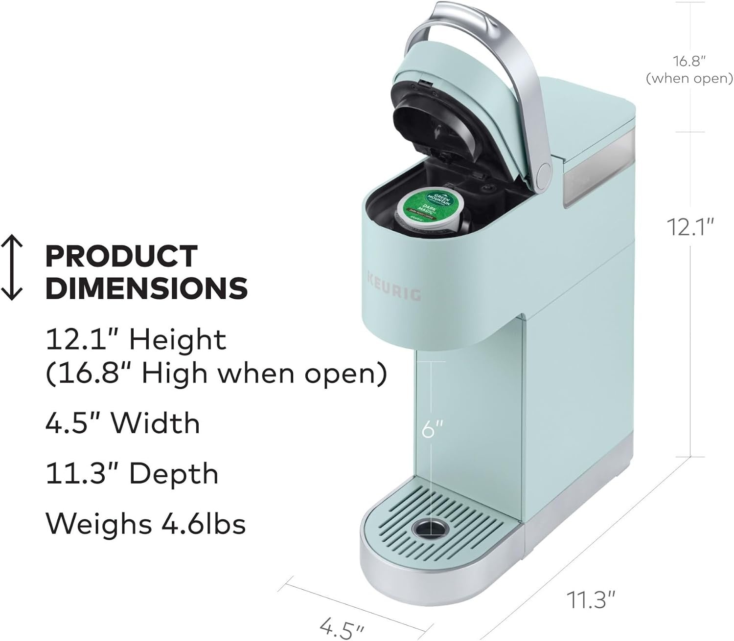 image:imageKeurig KMini Plus Single Serve KCup Pod Coffee Maker with 6 to 12oz Brew Size Stores up to 9 KCup Pods Travel Mug Friendly Cardinal RedMisty Green