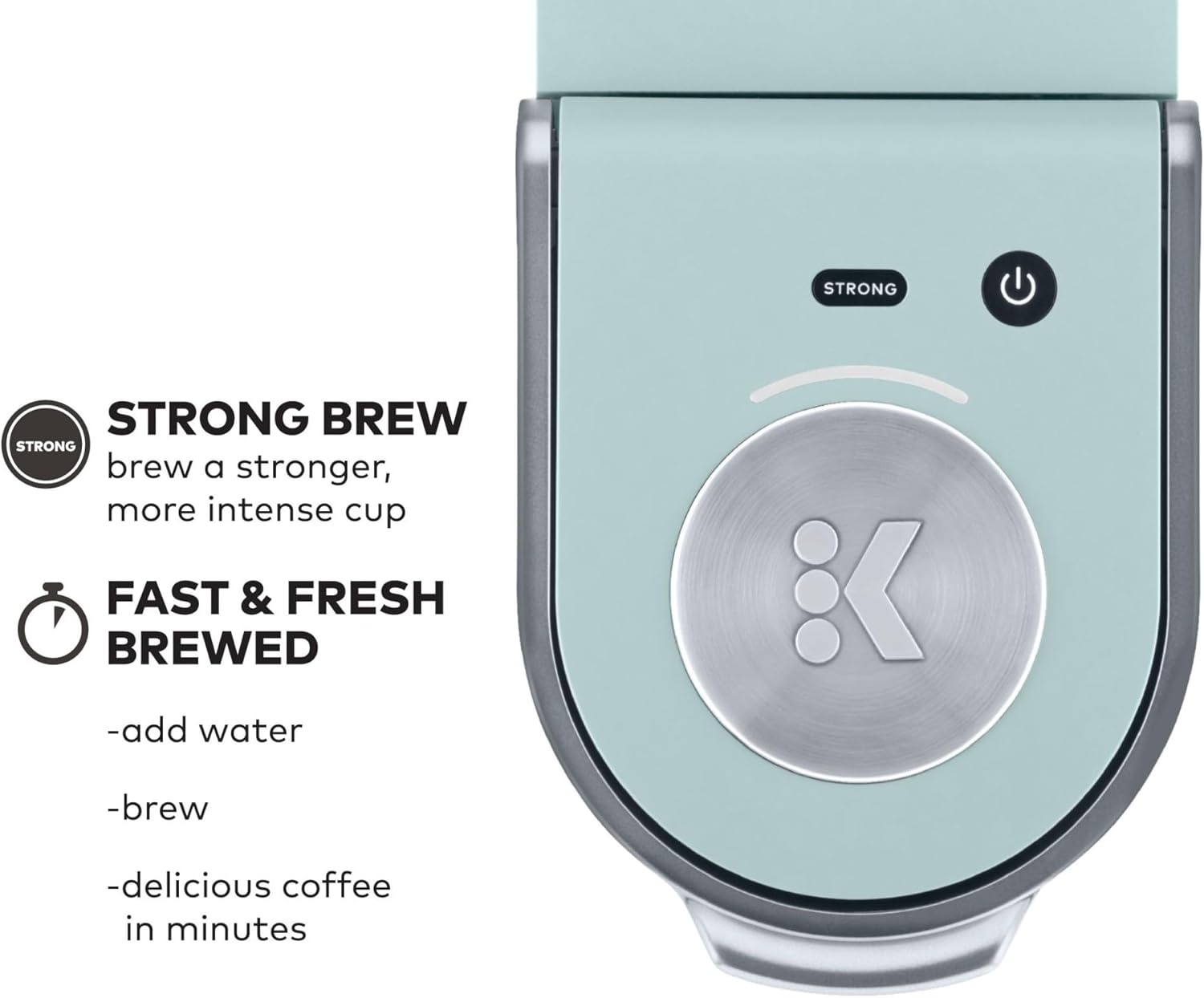 image:imageKeurig KMini Plus Single Serve KCup Pod Coffee Maker with 6 to 12oz Brew Size Stores up to 9 KCup Pods Travel Mug Friendly Cardinal RedMisty Green