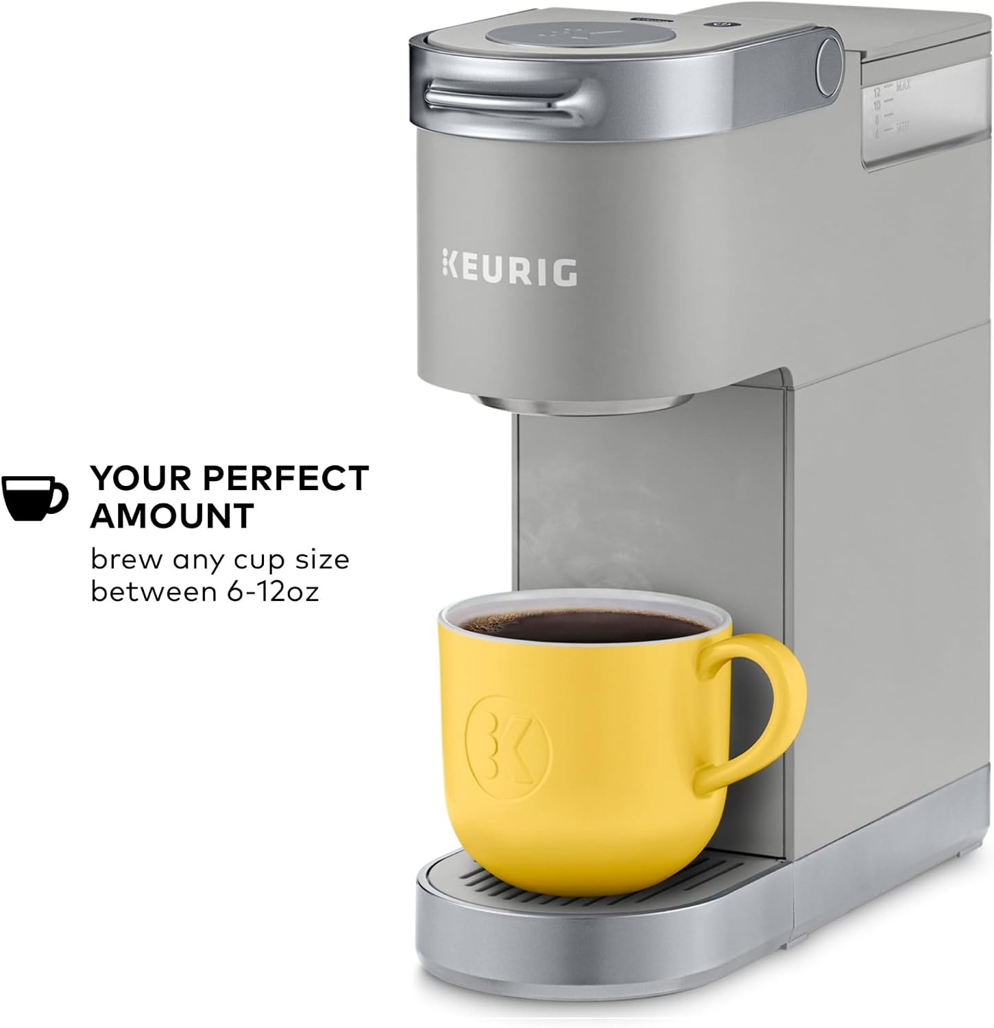 image:imageKeurig KMini Plus Single Serve KCup Pod Coffee Maker with 6 to 12oz Brew Size Stores up to 9 KCup Pods Travel Mug Friendly Cardinal RedStudio Gray