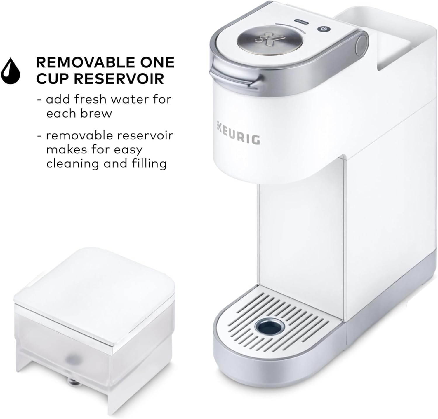image:imageKeurig KMini Plus Single Serve KCup Pod Coffee Maker with 6 to 12oz Brew Size Stores up to 9 KCup Pods Travel Mug Friendly Cardinal RedWhite