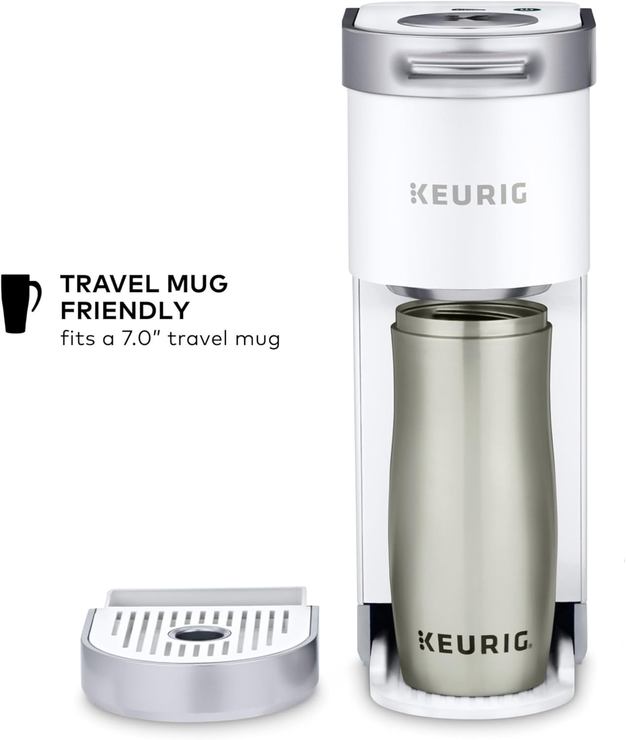 image:imageKeurig KMini Plus Single Serve KCup Pod Coffee Maker with 6 to 12oz Brew Size Stores up to 9 KCup Pods Travel Mug Friendly Cardinal RedWhite
