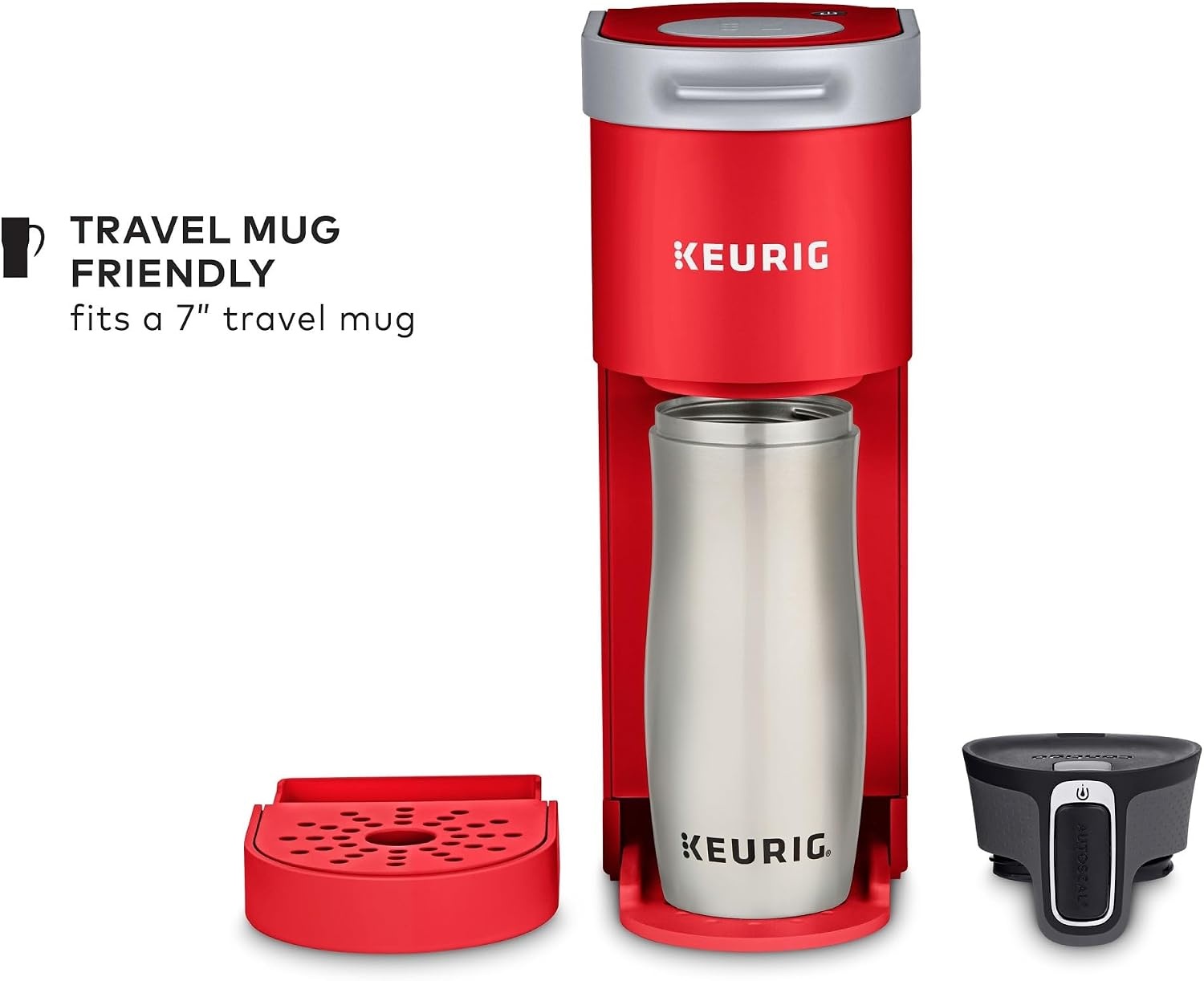 image:imageKeurig KMini Single Serve KCup Pod Coffee Maker 6 to 12oz Brew size with Cord Storage Perfect for Small Spaces Poppy Red