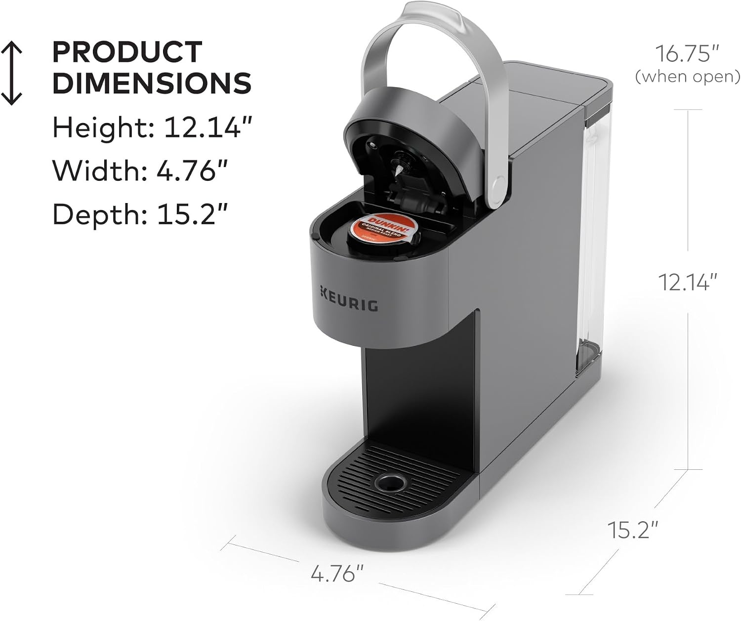image:imageKeurig KSlim ICED Single Serve Coffee Maker Hot and Cold Coffee Capabilities Brews 8 to 12oz Cups 46oz Removable Reservoir Gray