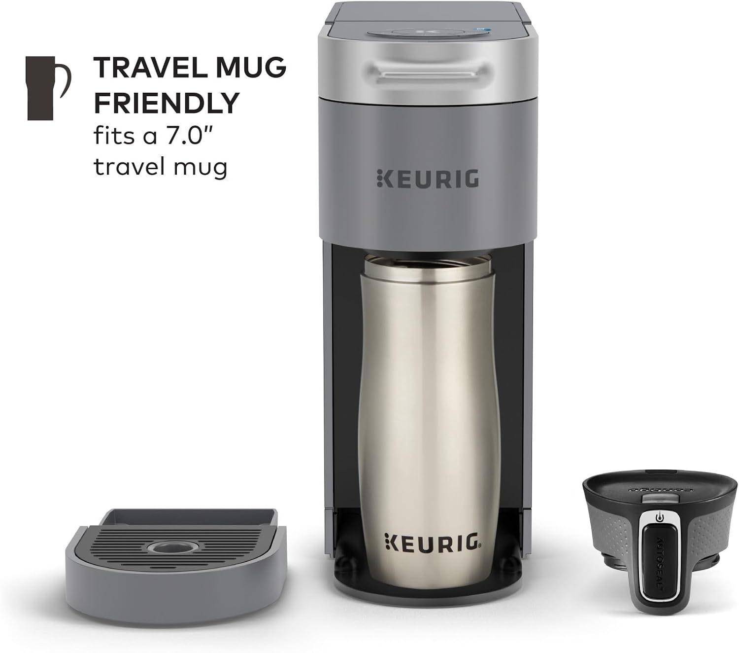 image:imageKeurig KSlim ICED Single Serve Coffee Maker Hot and Cold Coffee Capabilities Brews 8 to 12oz Cups 46oz Removable Reservoir Gray