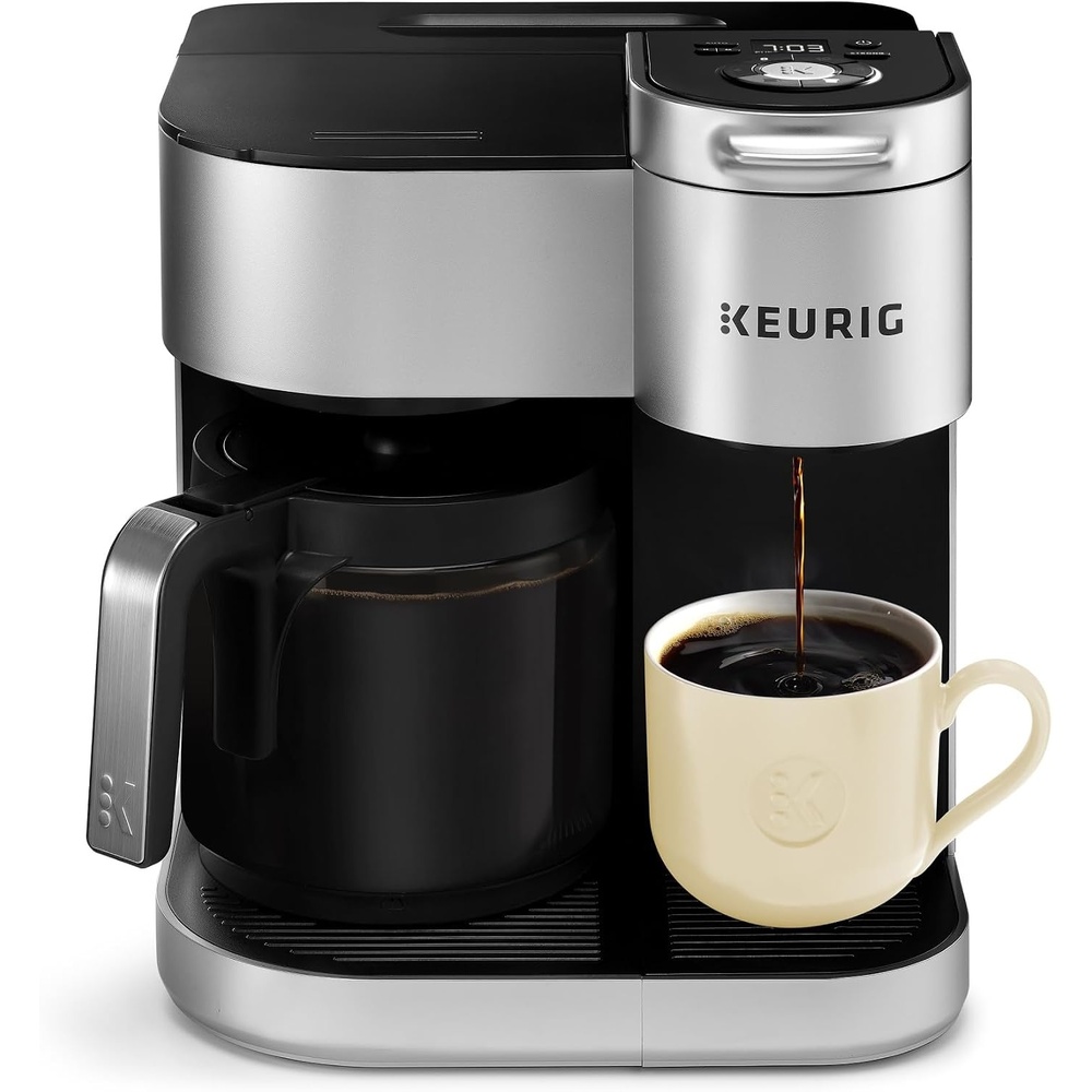 image:imageKeurig KDuo Special Edition Single Serve KCup Pod ampamp Carafe Coffee Maker Multiple Brew Sizes Sleek Silver Colored Finish 60oz Removable Reservoir Silver