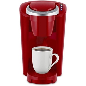 Keurig K-Compact Single-Serve K-Cup Pod Coffee Maker, with 3 Brew Sizes, Smart Start Feature, 36oz Removable Reservoir, Black(Red)