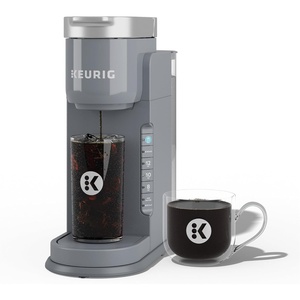 Keurig K-Iced Single Serve Coffee Maker – Brew Over Ice Button, Compact Design, Perfect Holiday Gift for Iced Coffee Lovers, White(Gray)