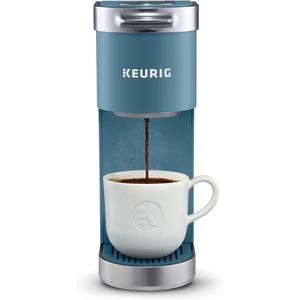 Keurig K-Mini Plus Single Serve K-Cup Pod Coffee Maker, with 6 to 12oz Brew Size, Stores up to 9 K-Cup Pods, Travel Mug Friendly, Cardinal Red(Evening Teal)